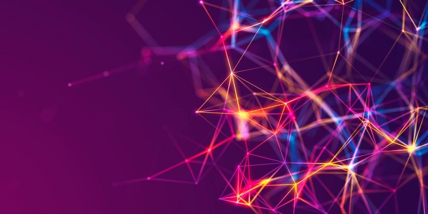 Abstract digital communication points. Technological background